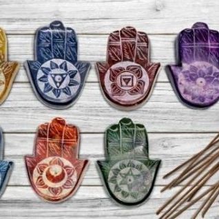 Incensario Piedra 7Chakras Mano Fatima